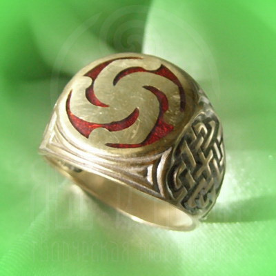 Кольцо "Символ Рода" Арт. 2569лэк латунь, эмаль