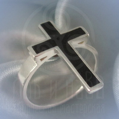 Кольцо "Латинский крест" Арт. 2626с серебрение, эмаль