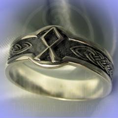 Кольцо "Руна Отал" Арт. 2702с серебрение 