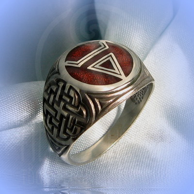 Кольцо "Символ Велеса" Арт. 2578 серебро, эмаль