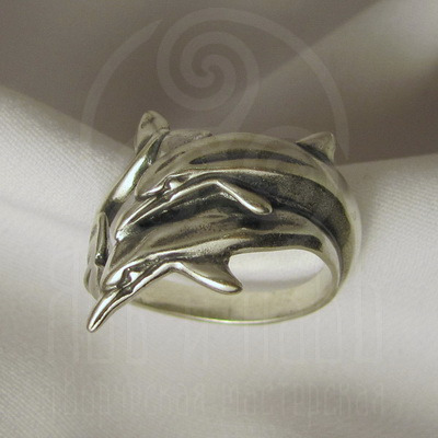 Кольцо "Дельфины" Арт. 2728 серебро